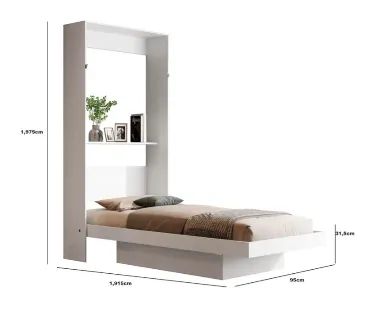 Cama solteiro de parede articulada + Colchão  - Foto 2