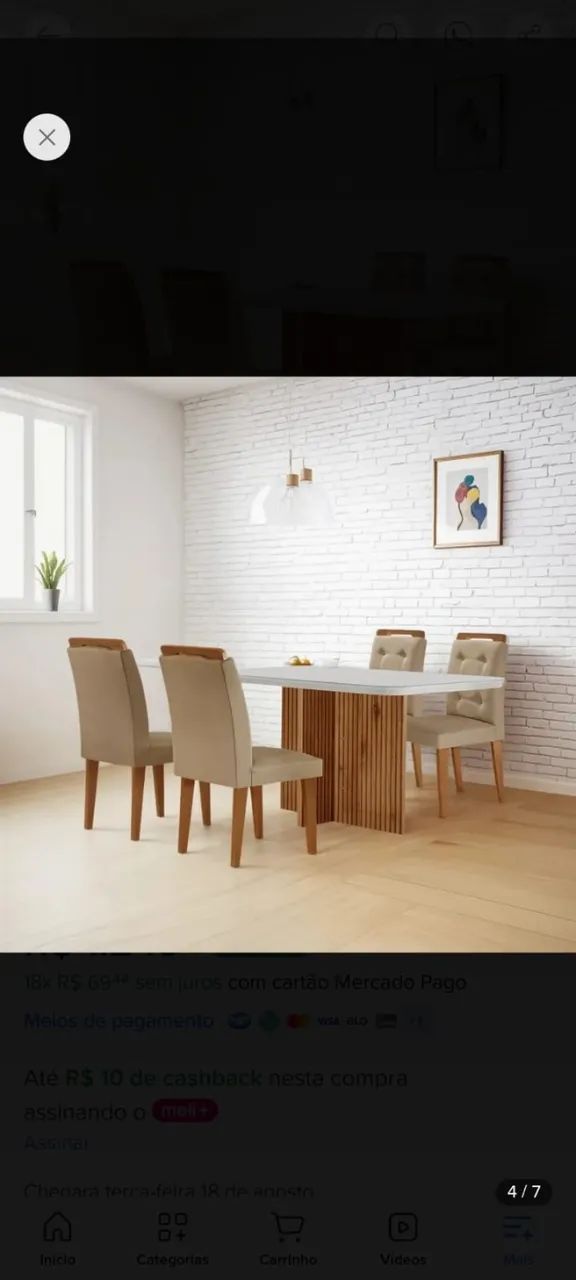 Mesa de jantar com 4 cadeiras  - Foto 5