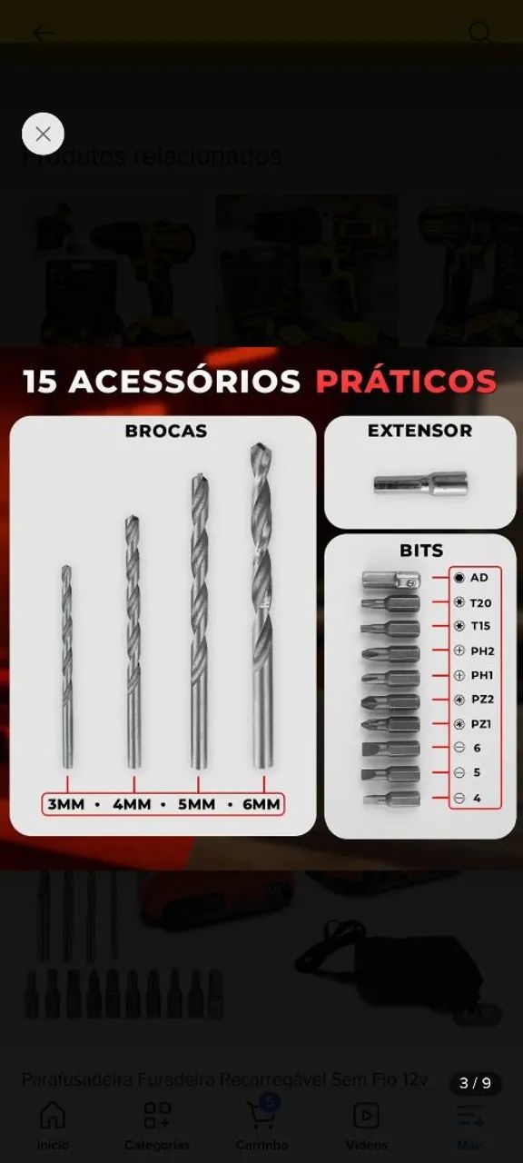 Parafusadeira - Ferramentas de Construção - Siqueira Campos