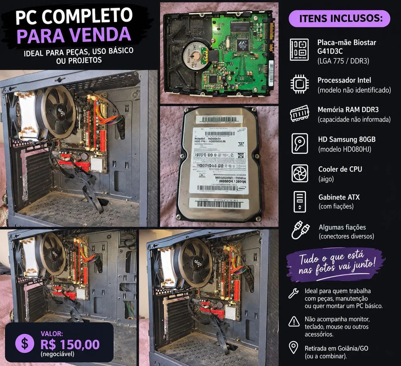 Vendes peças de PC
