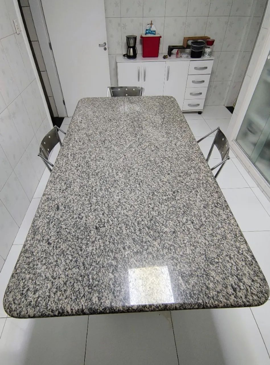 MESA DE GRANITO 2,00 x 1,00 m | TAMPO + PÉ EM GRANITO