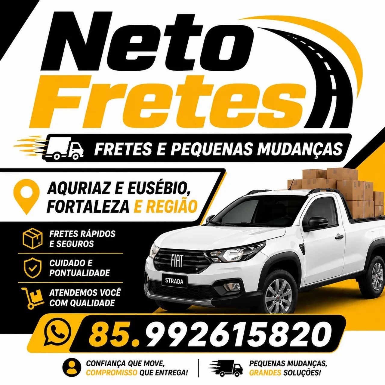 Frete e pequena mudança 