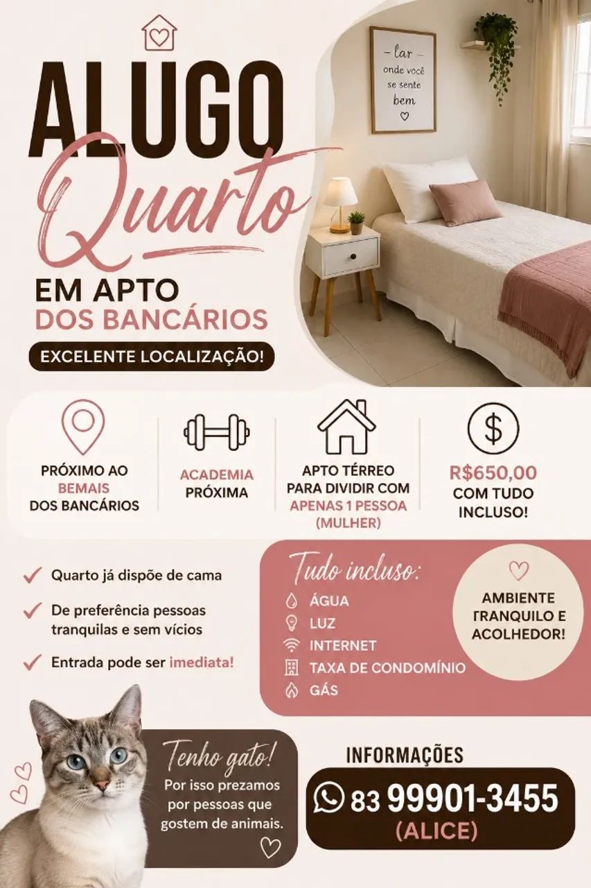Quarto para alugar Nos Bancários 