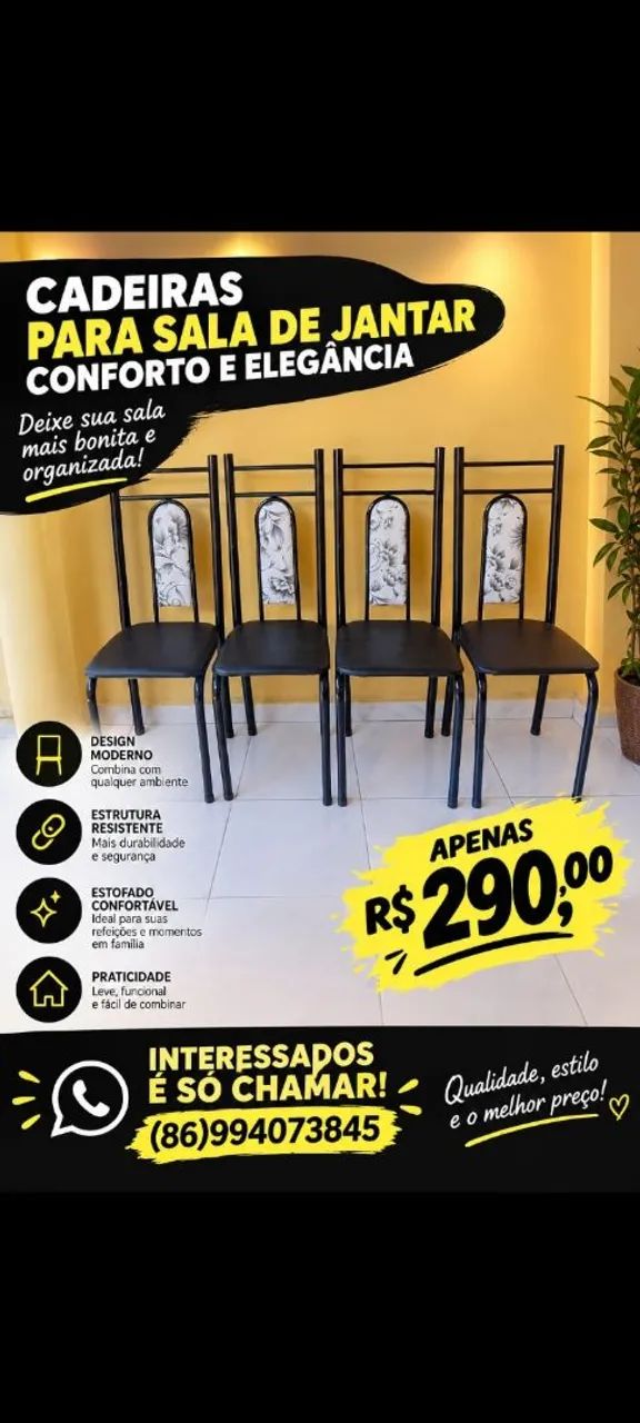 PROMOÇÃO CADEIRAS NOVAS