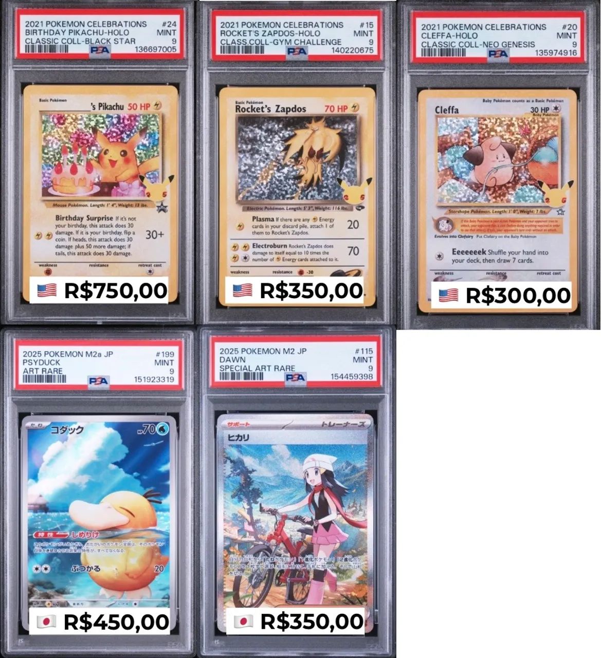 Carta Pokémon Graduadas PSA 