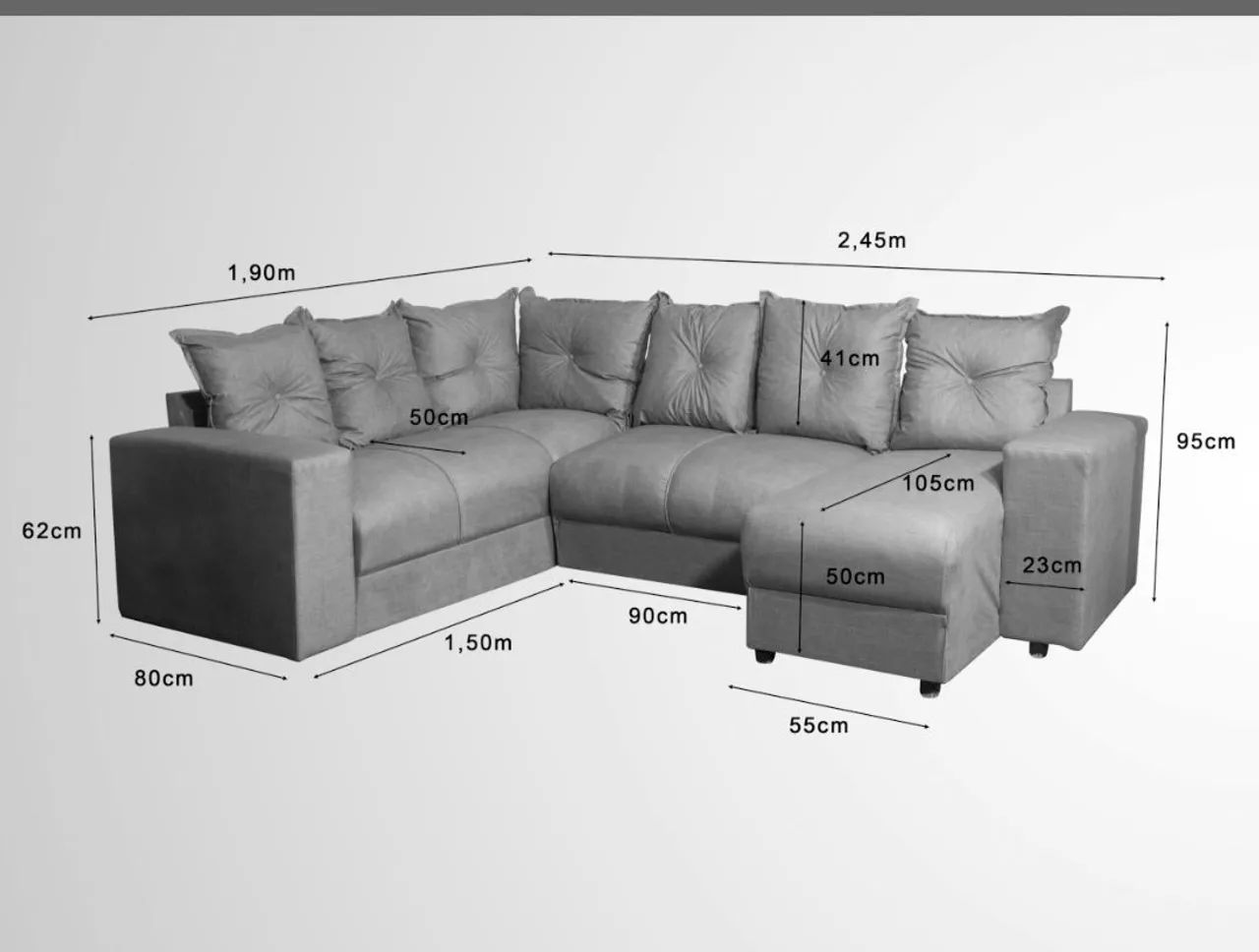 Imperdível! Sofa canto 6 lugares com chaise - Foto 3