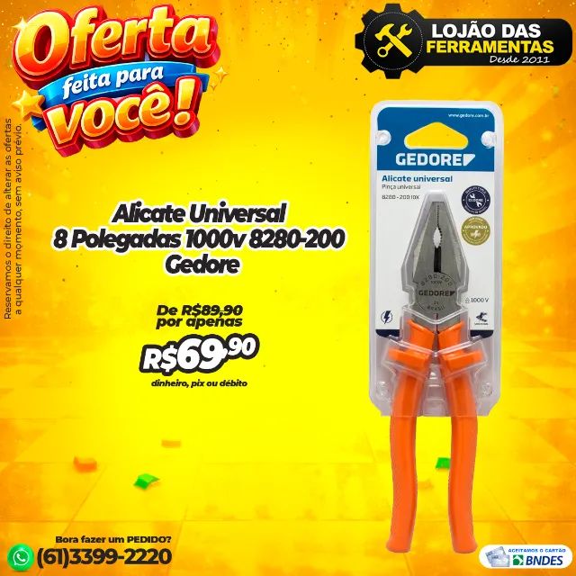 Alicate Universal 8 Polegadas 1000v 8280-200 Gedore
