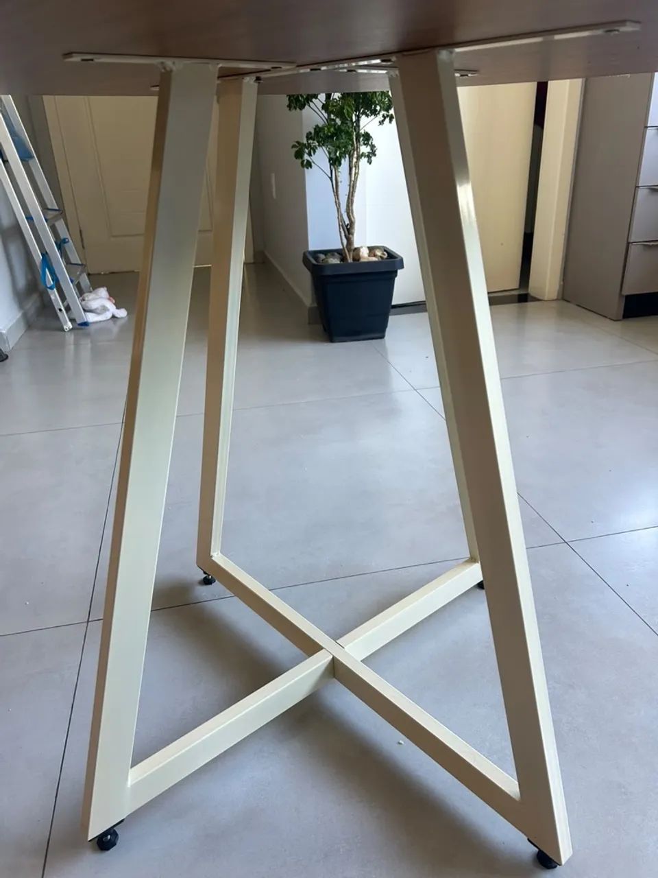 Mesa Jantar Redonda 100cm Mdf Metal - Foto 3