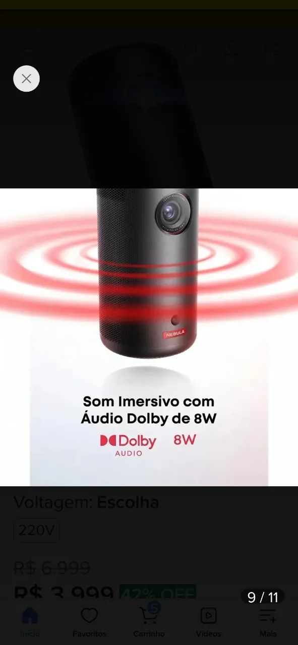 Mini Projetor Nebulização Anker, sem uso, na caixa. - Foto 5