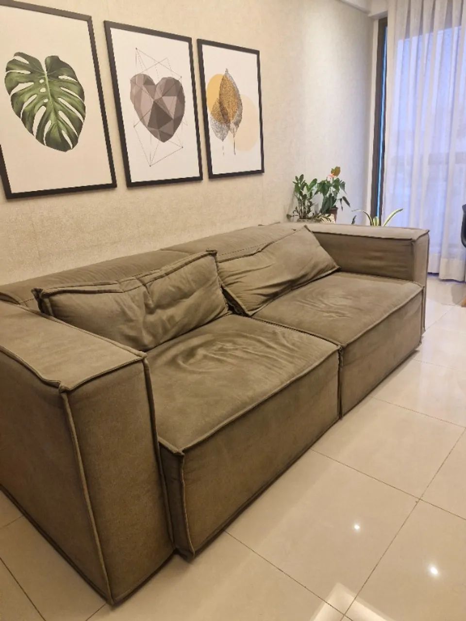 Sofá retrátil, em suede - Foto 4