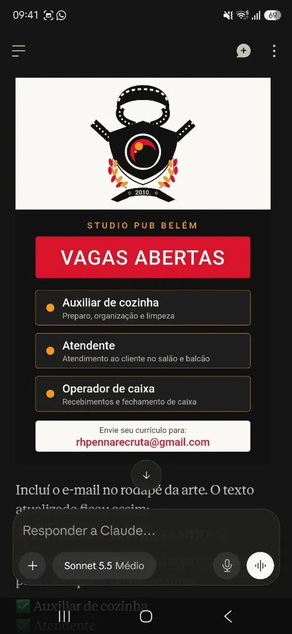 Oportunidade de emprego