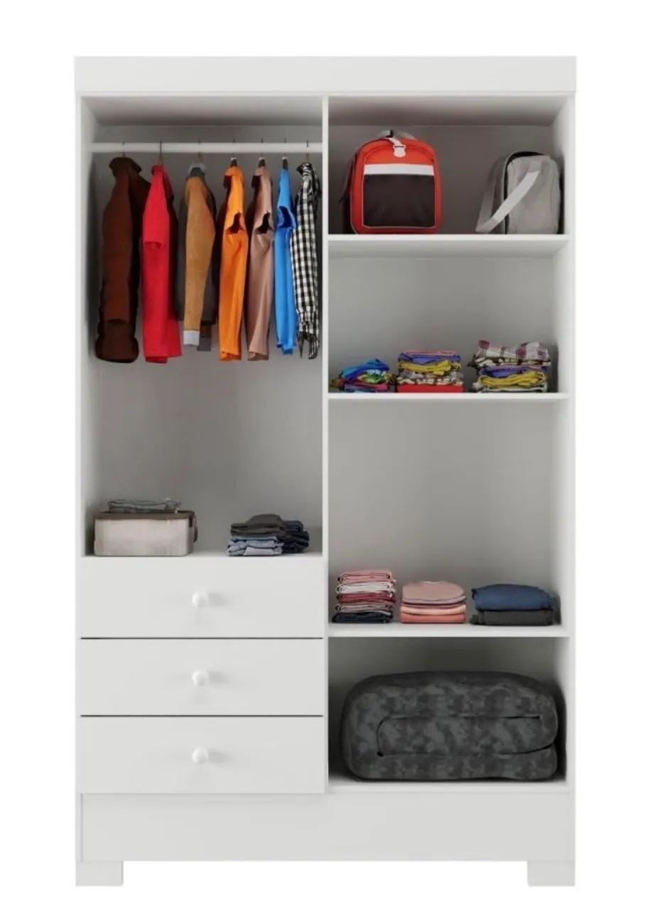 Guarda Roupa Infantil Branco - Foto 3
