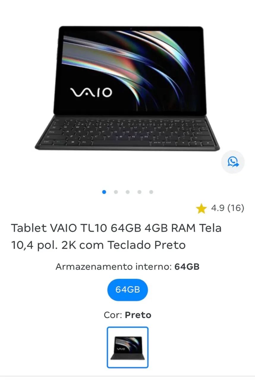 Vendo tablet da Vaio 