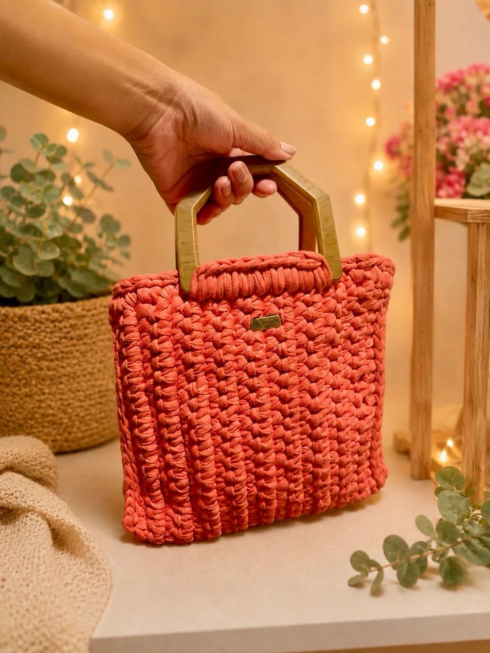     Bolsa Artesanal em crochê nova - Malha Premium sofisticada - Foto 4