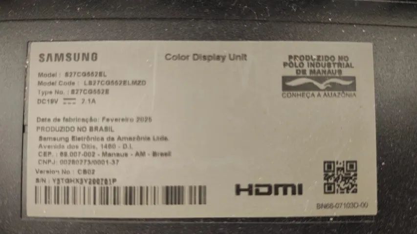 Monitor Samsung Odyssey G5 curvo 27 polegadas + fonte (tela danificada, modelo 2025) - Foto 4