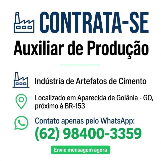 Vaga Auxiliar de Produção
