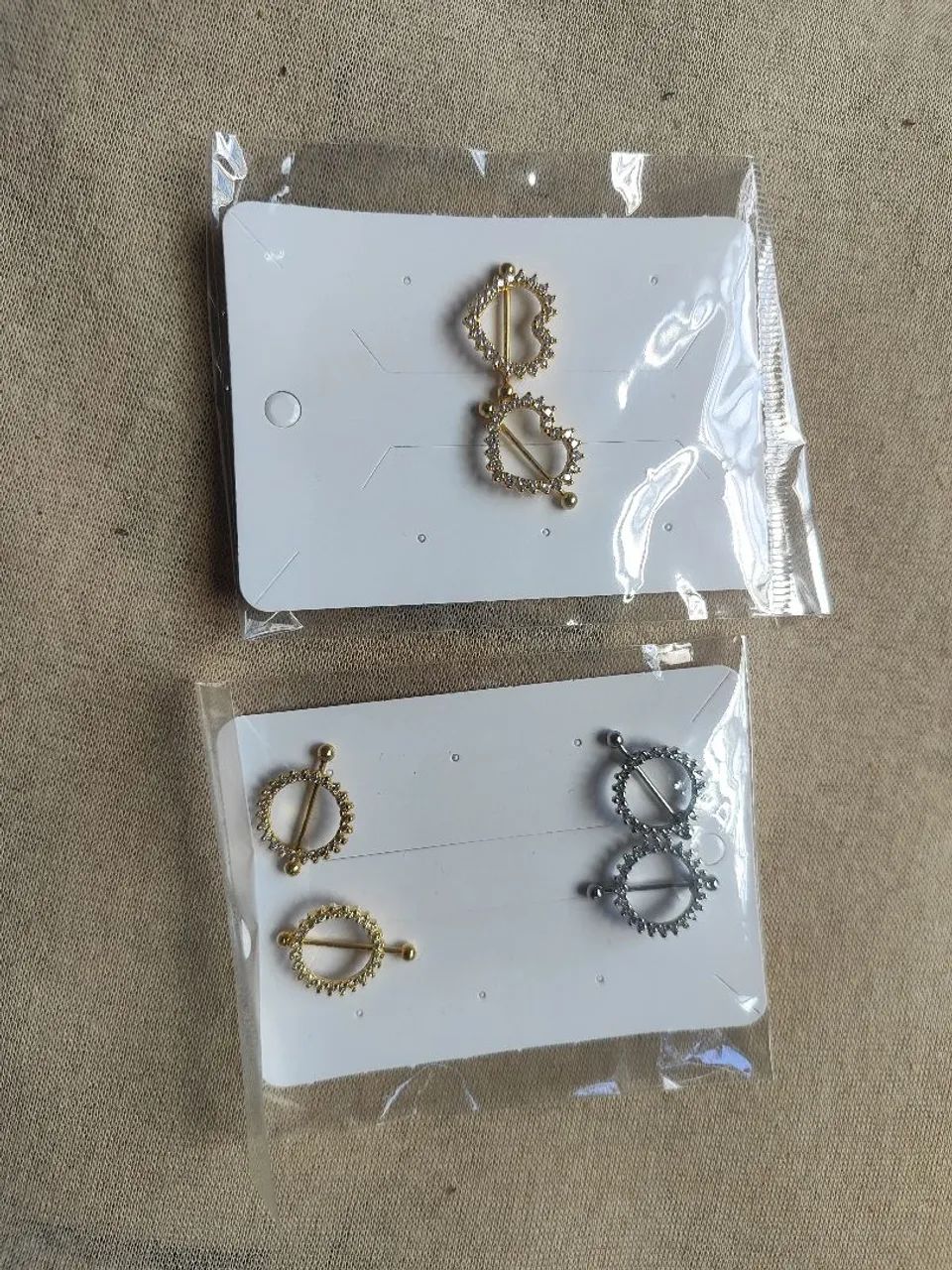 Piercing dourado/prata - Foto 2