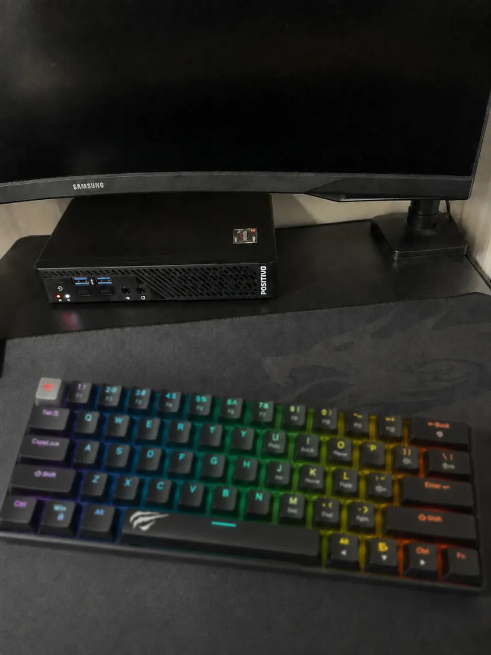 Mini PC Positivo Ryzen 5 PRO + Teclado Mecânico Havit RGB - Foto 2