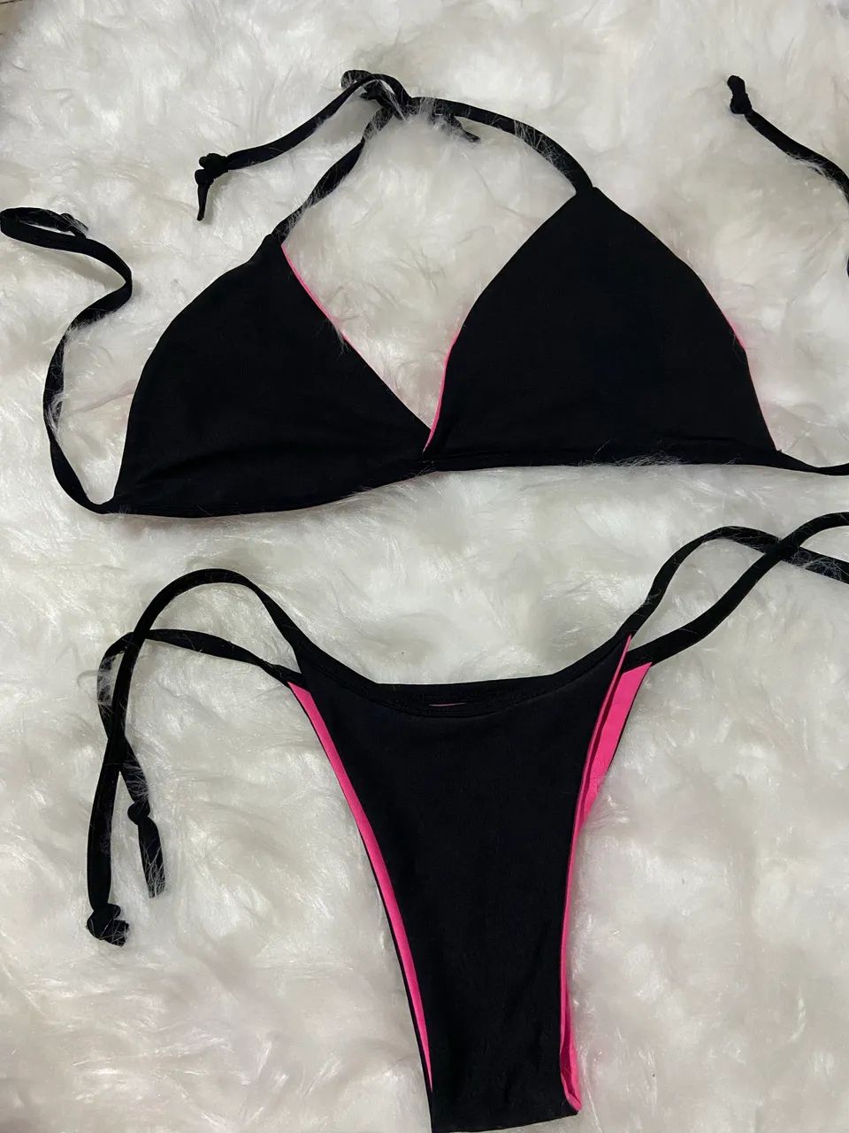 Biquíni dupla face preto e rosa - Foto 3