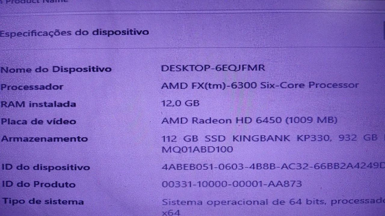 Pc FX 6300 com 12gb memória, ssd 120, hd 1tb e tela 24 polegadas. Parcelo no cartão  - Foto 5