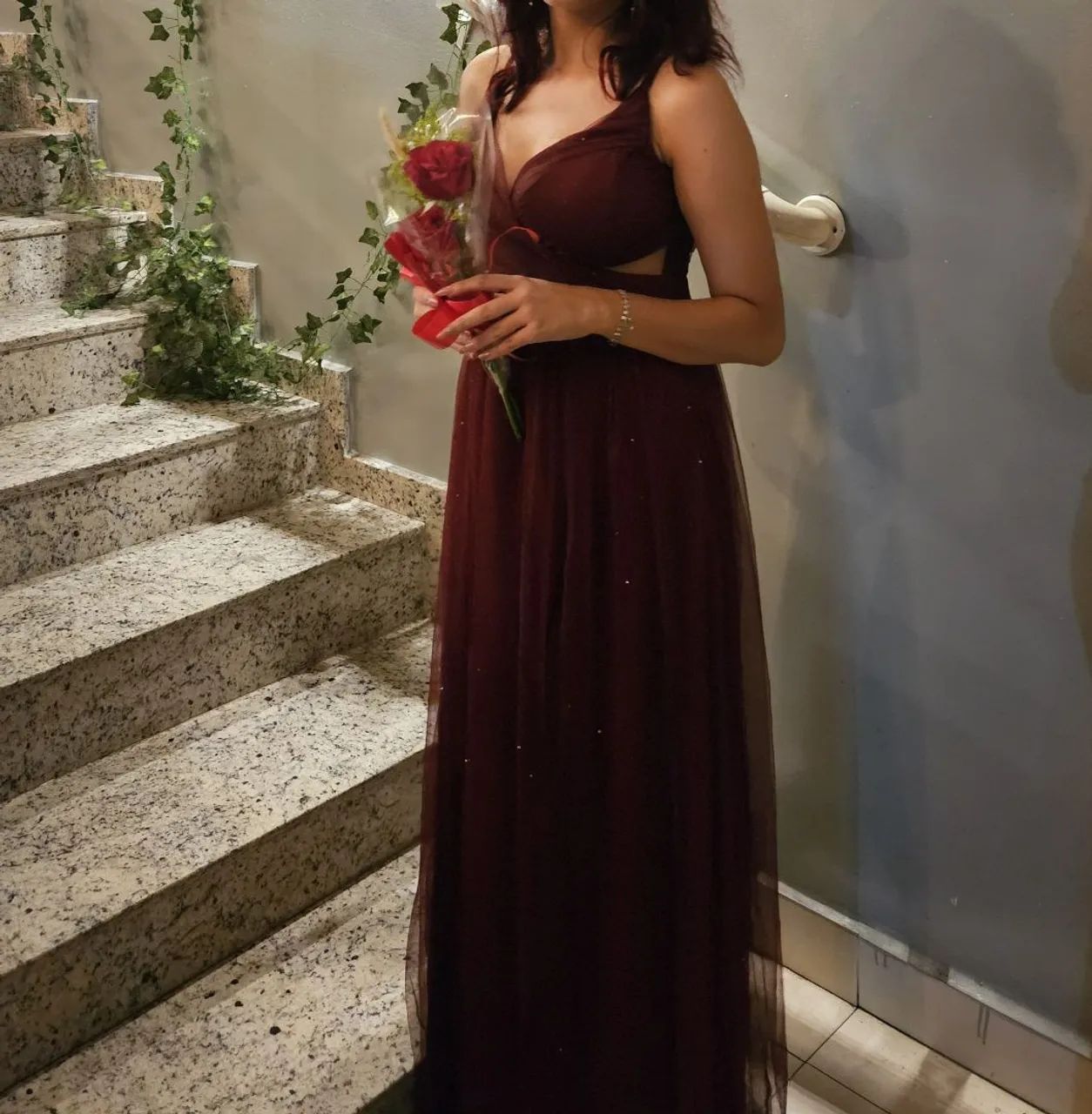 Vestido de Festa Vinho/marsala P - Foto 3