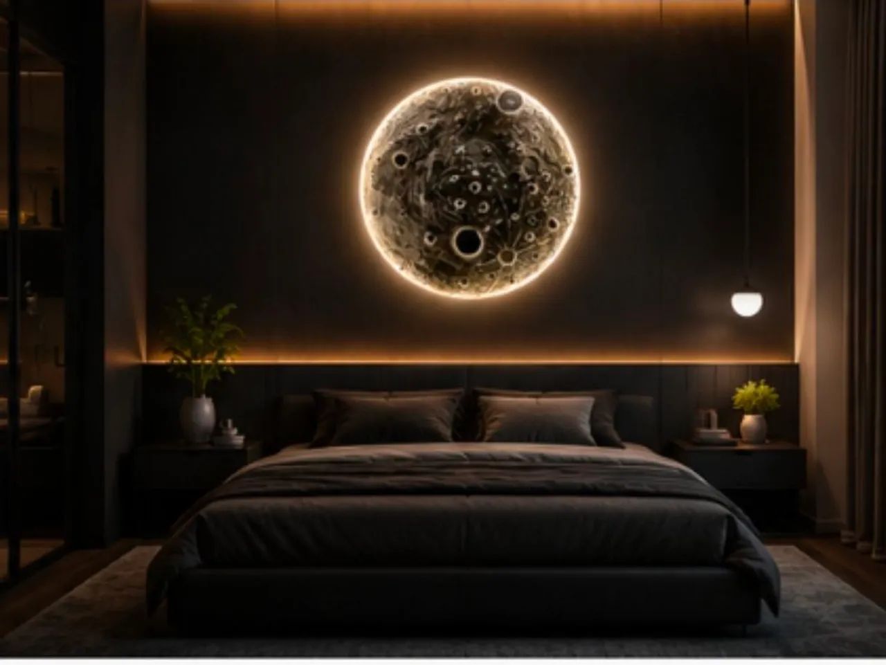 Quadro Decorativo Lua com LED 70 × 70 cm - Foto 2