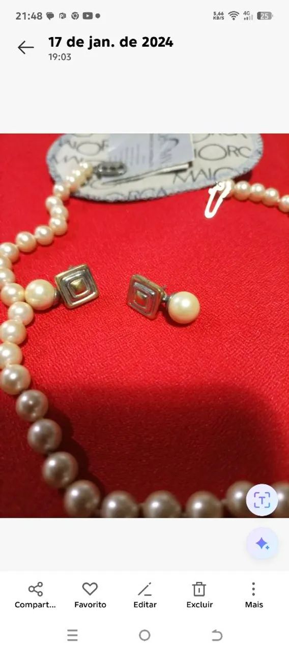Conjunto de colar e brincos de pérolas Maiorca, pérola 5mm - Foto 2
