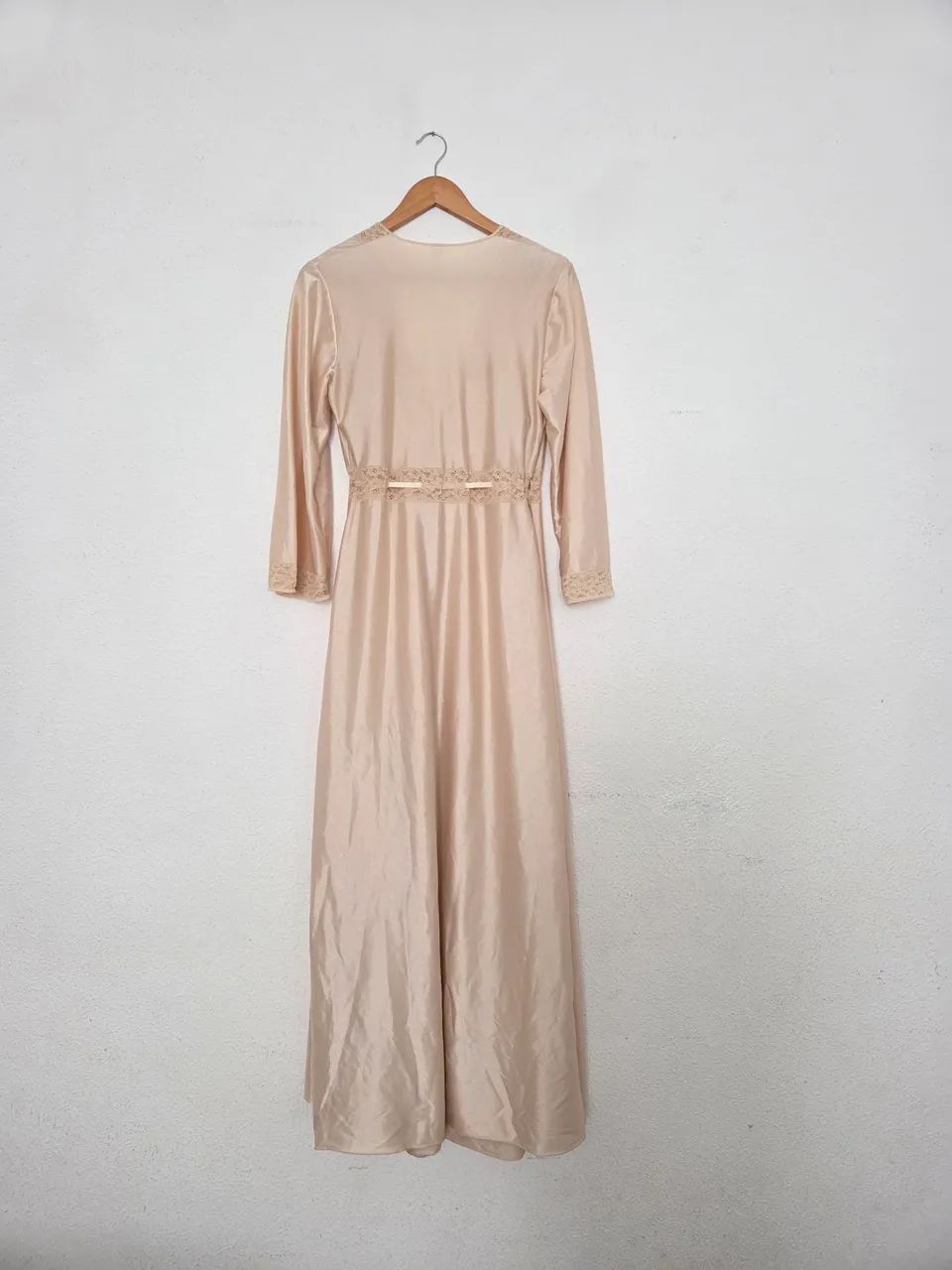conjunto vintage penhoar e camisola longa nude - Foto 2