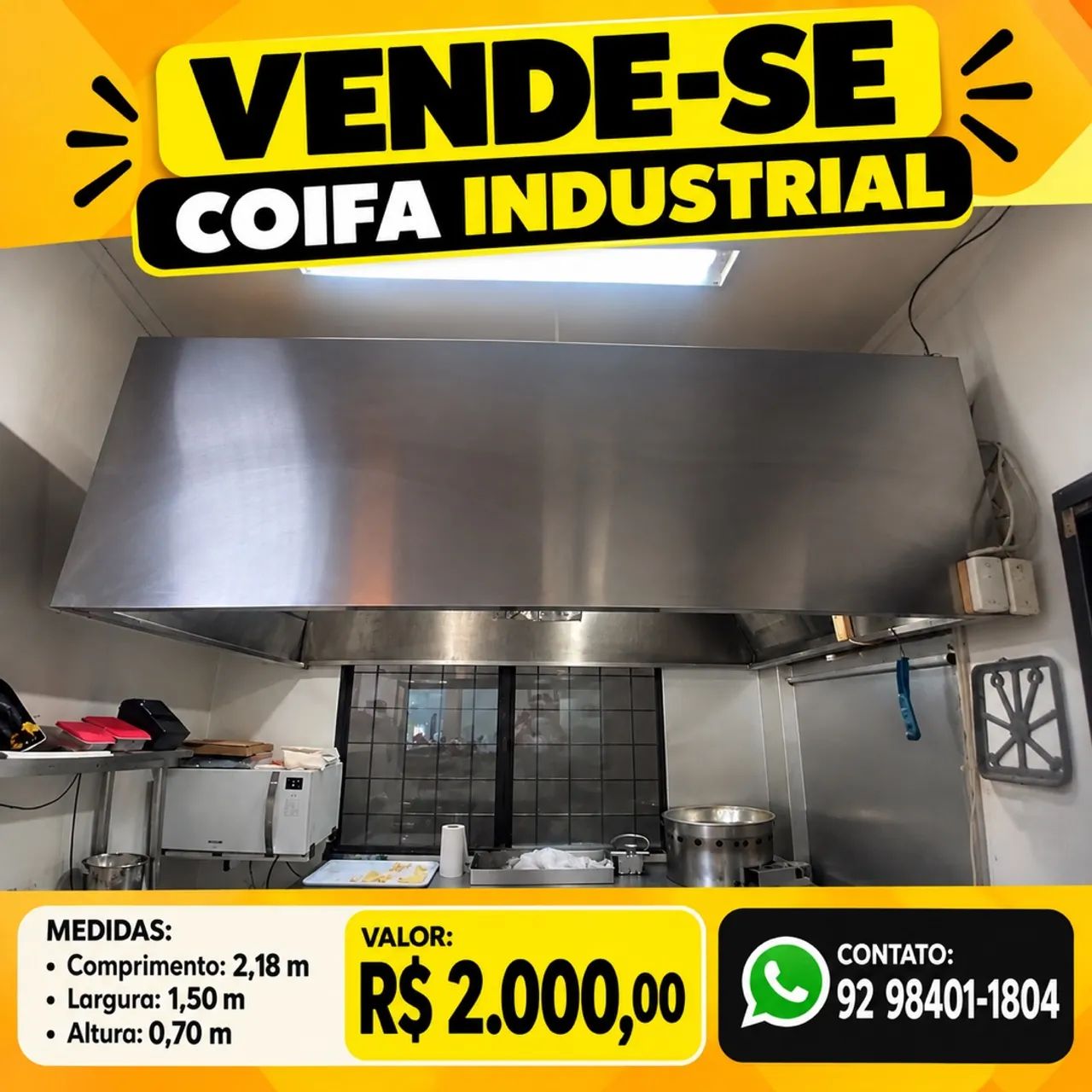 Coifa para restaurante 