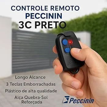 Controles Remoto Peccinin Portão Original 433mhz Preto - Foto 2