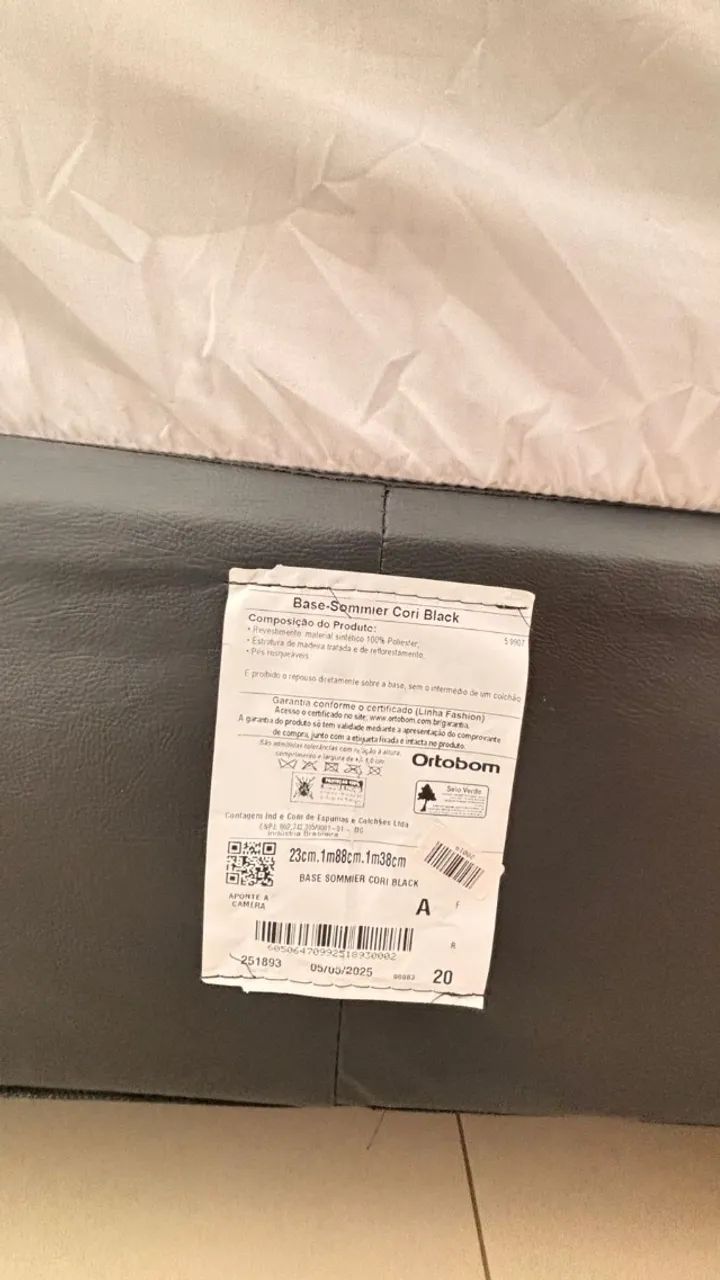 Cama Box Ortobom Casal Cori Black - impecável e super resistente - Foto 3