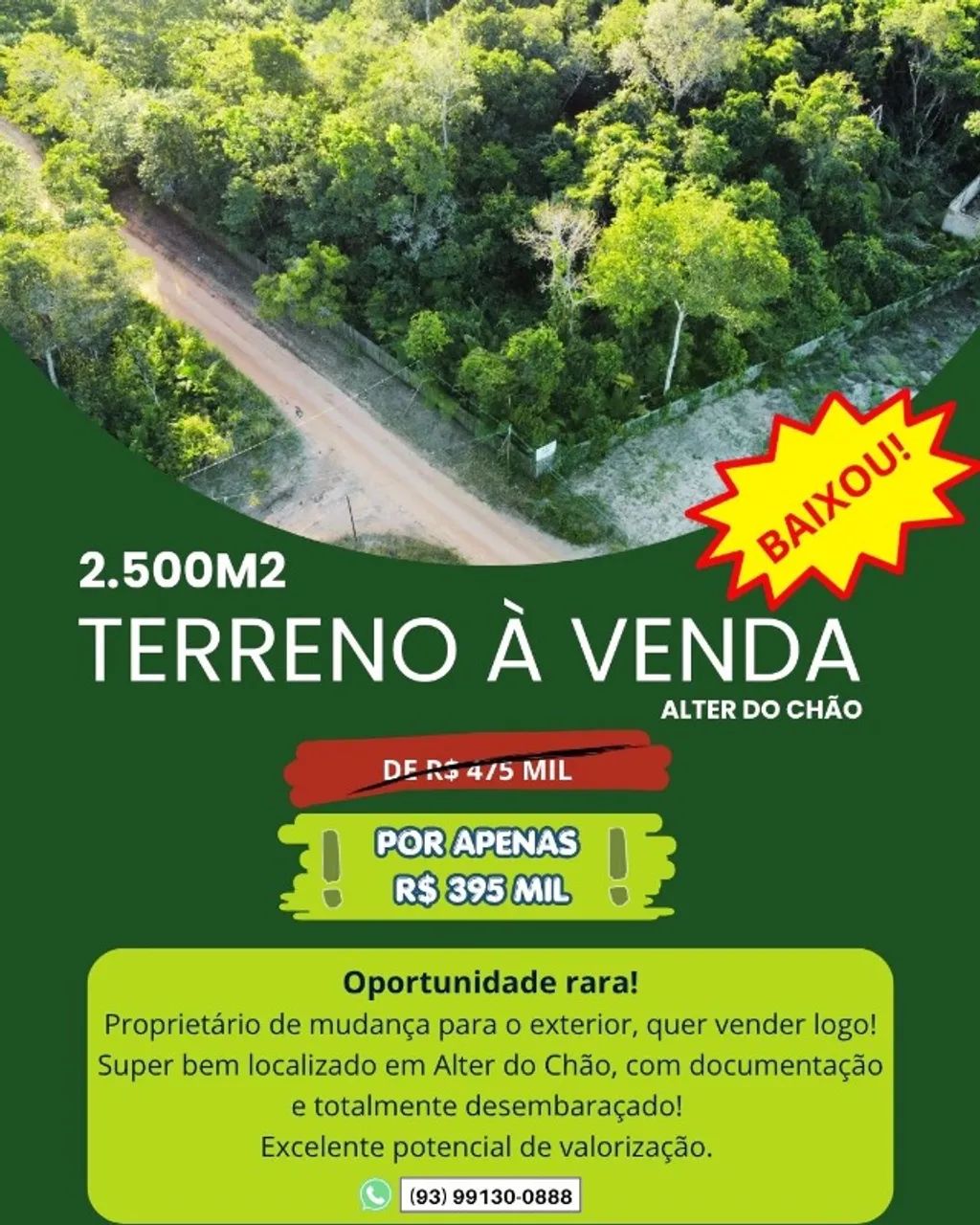 BAIXOU!!! Espetacular terreno em Alter