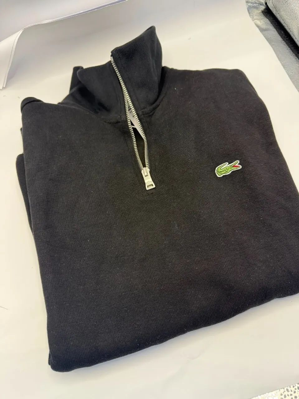Sueter quarter Zip lacoste preto tam G