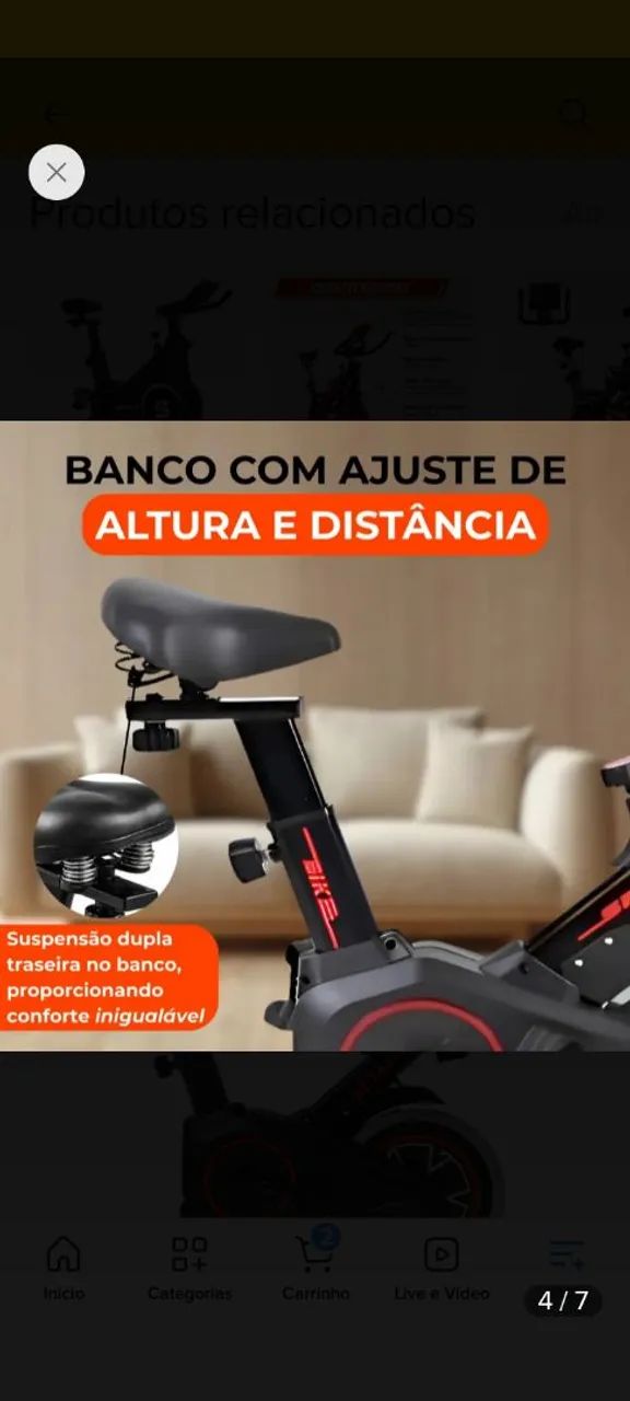 Bicicleta ergométrica suporta 120kg - Foto 5