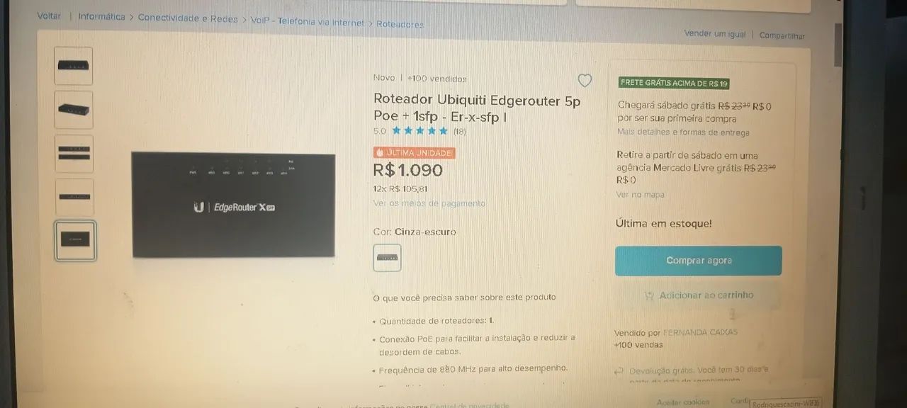 Roteador EDGEROUTER X sfp - Foto 5