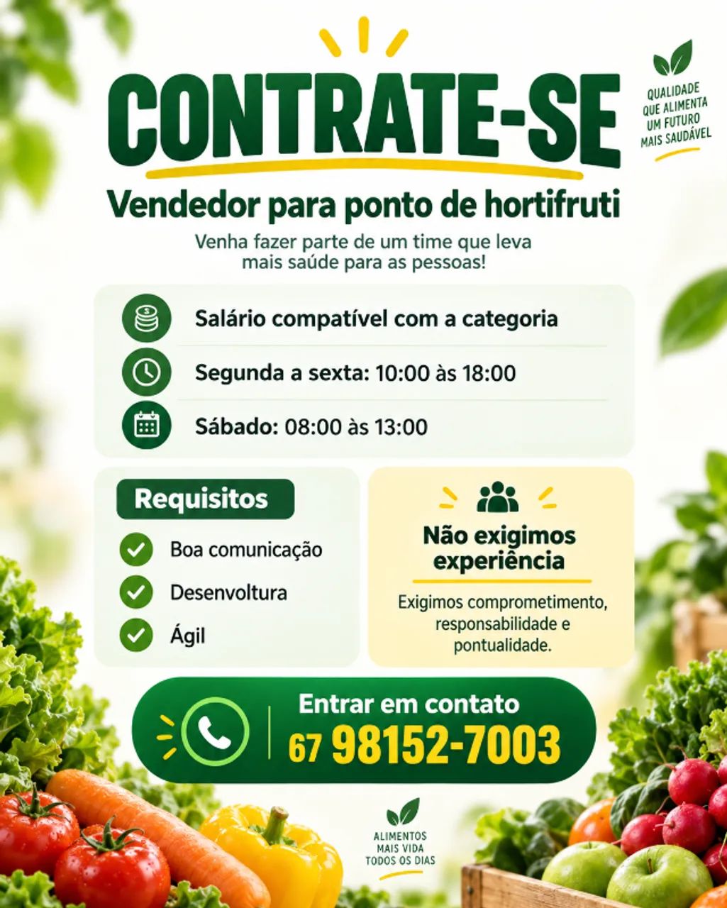 Hortifruti contrata  - Foto 2