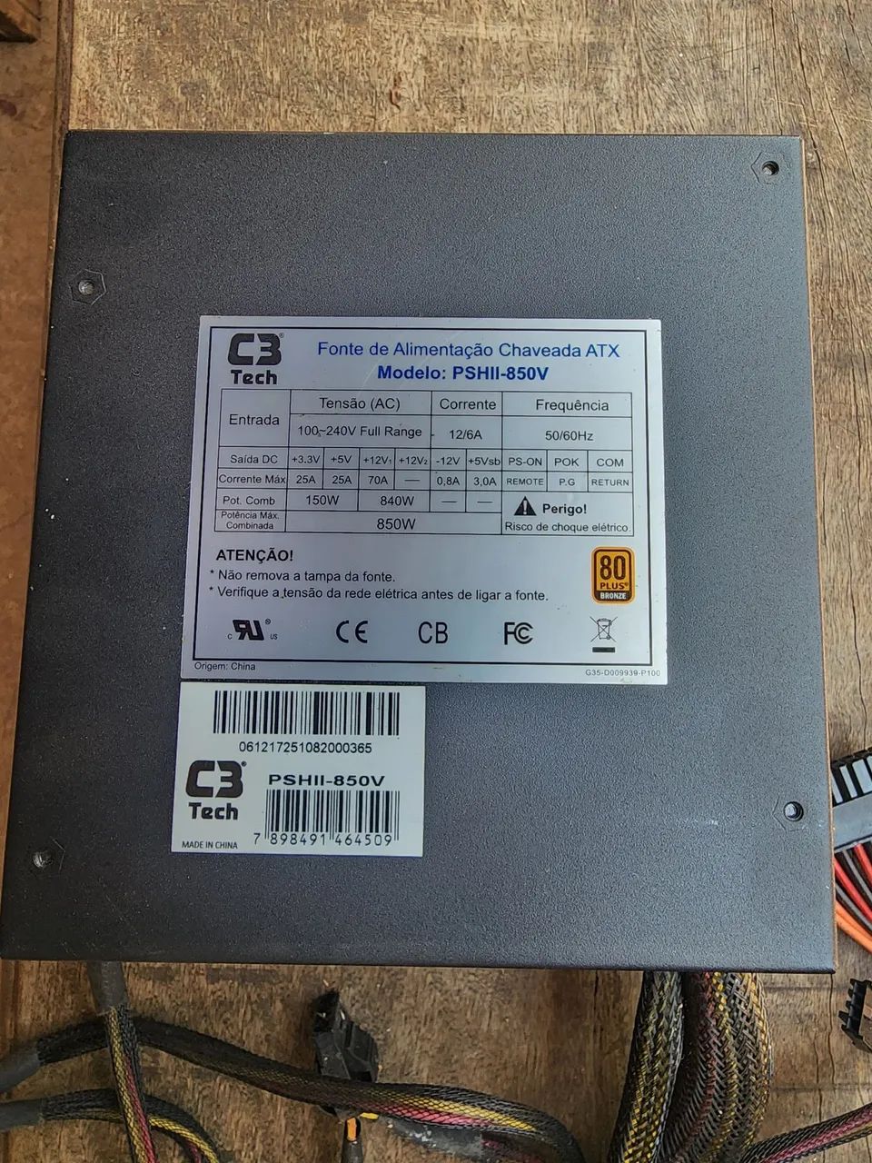 Fonte 850w Modular Power Selo 80 Plus Bronze - Foto 3