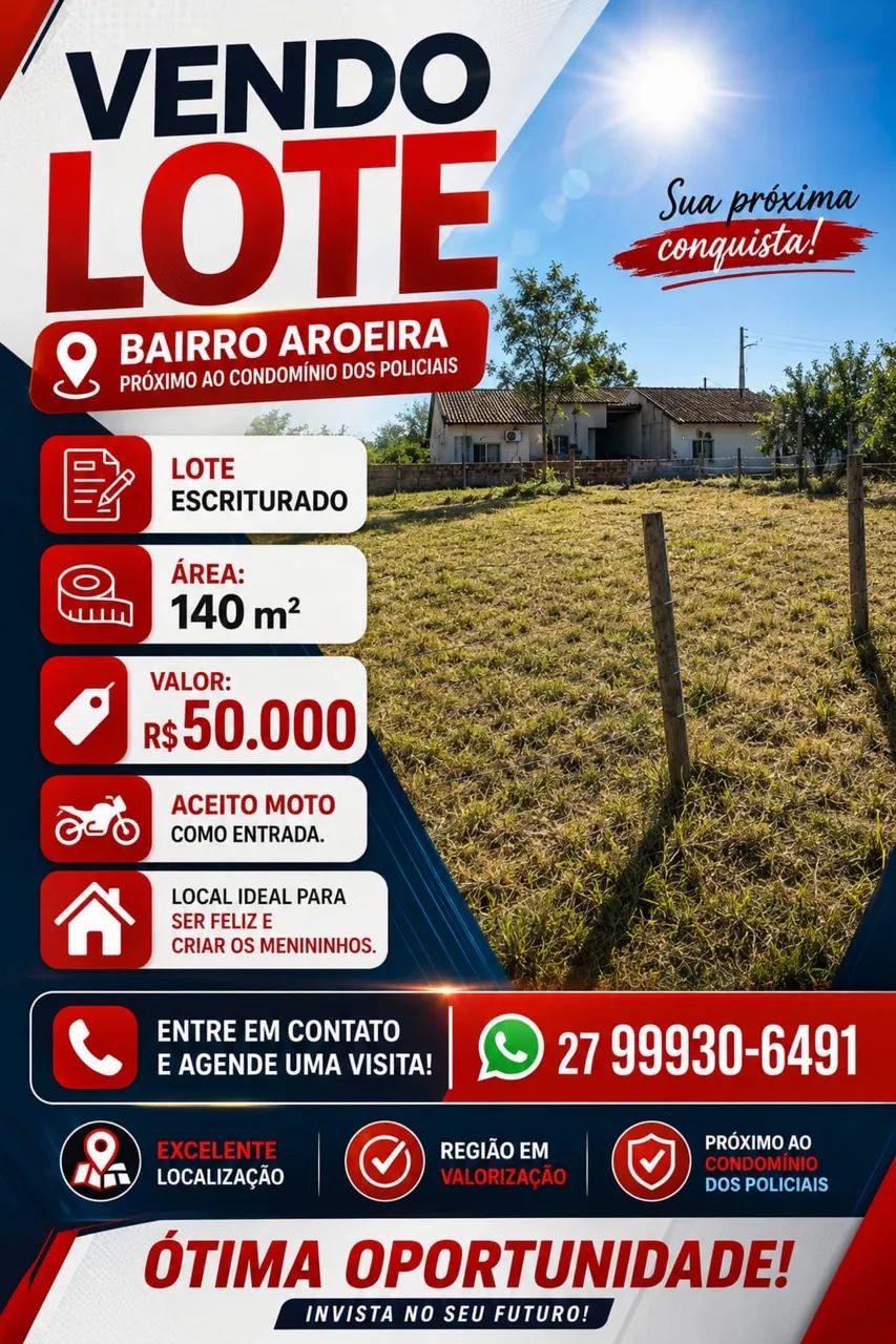 Vendo lote no bairro Aroeira