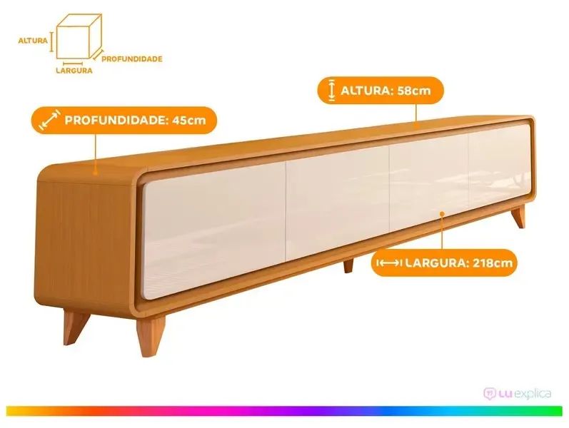 Rack para TV até 75" 4 Portas EDN Móveis Sense 2.2