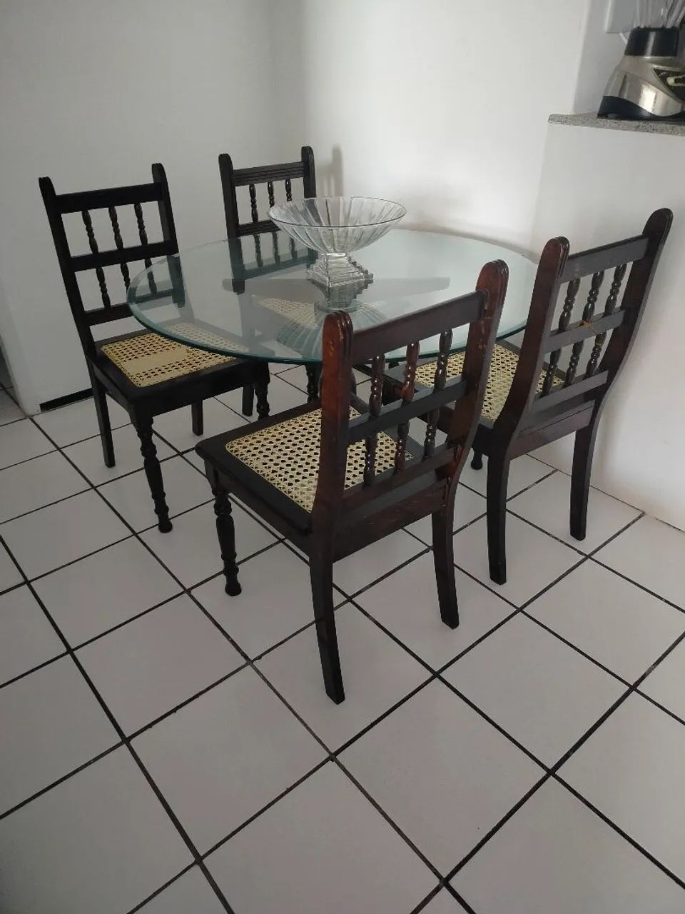 Mesa Retro 4 Cadeiras em Palhinha - Foto 3