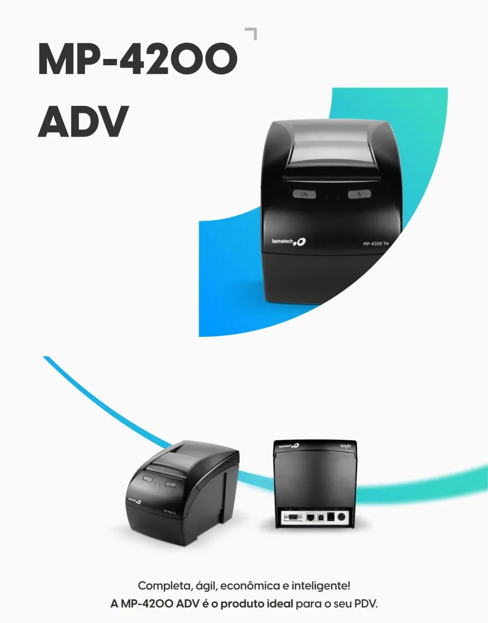 Impressora Térmica  ifood  Não Fiscal Bematech MP-4200 TH ADV (46B4200ADH01) - USB + Ether - Foto 2