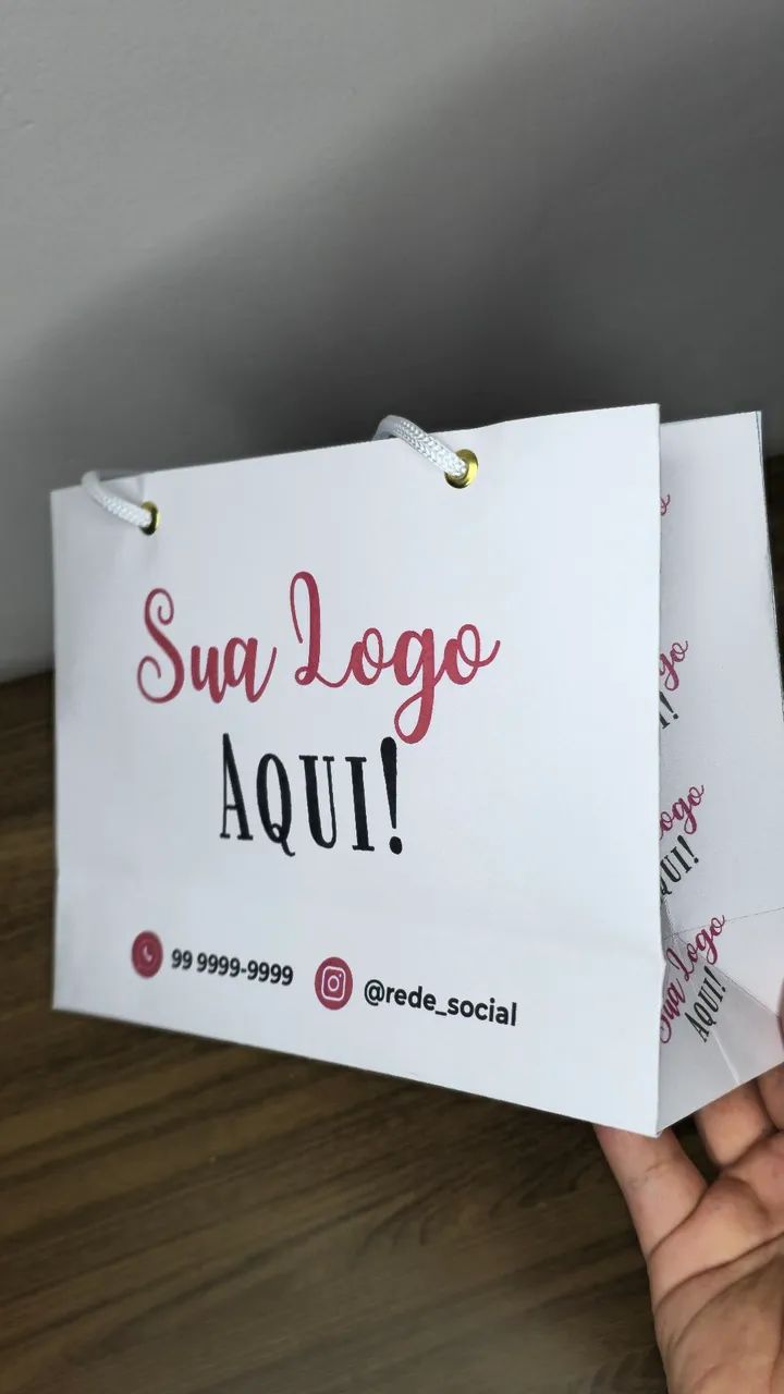 Sacolas Personalizadas - Tam M - 20x15x7 - Foto 2