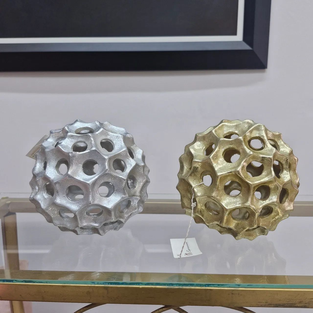 Bolas decorativas prata e dourada