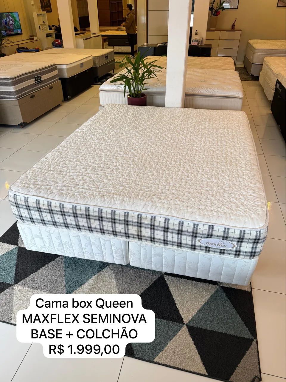 Cama box QUEEN SIZE MAXFLEX SEMINOVA TOP - ENTREGO 