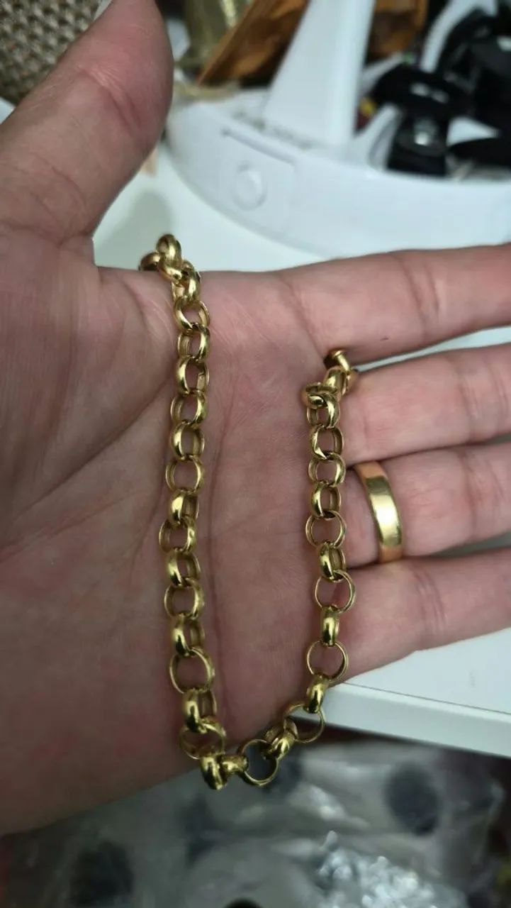 Pulseira elo português de ouro - Foto 4