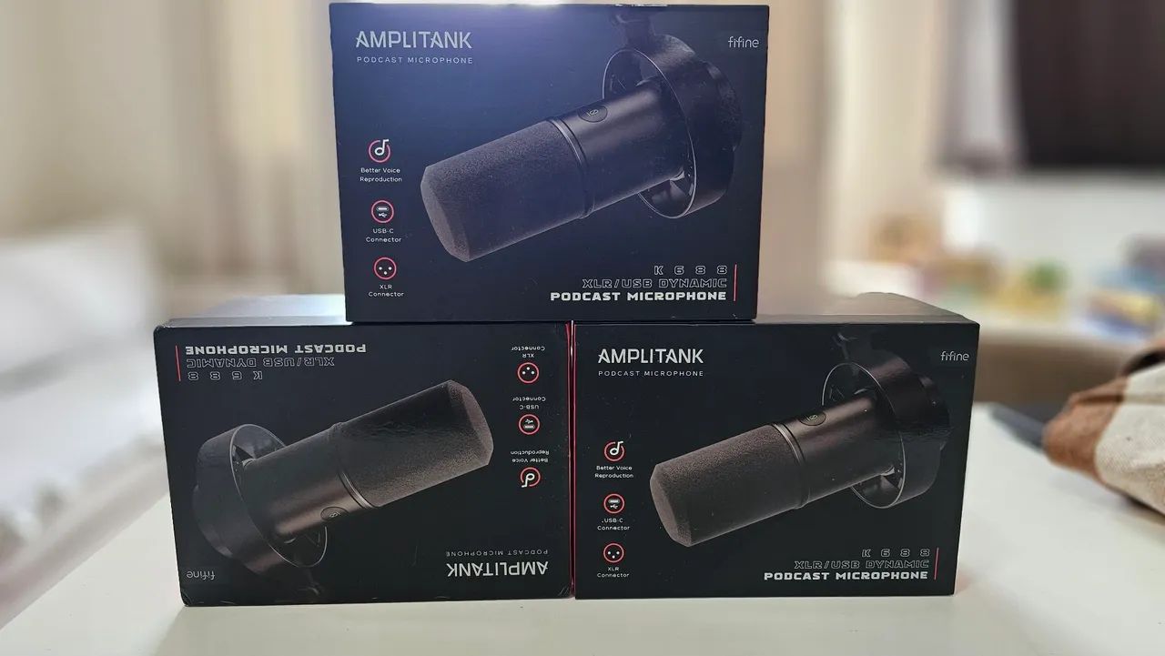 3 Microfone Fifine K688 - XLR e USB (Dupla Conexão) ?