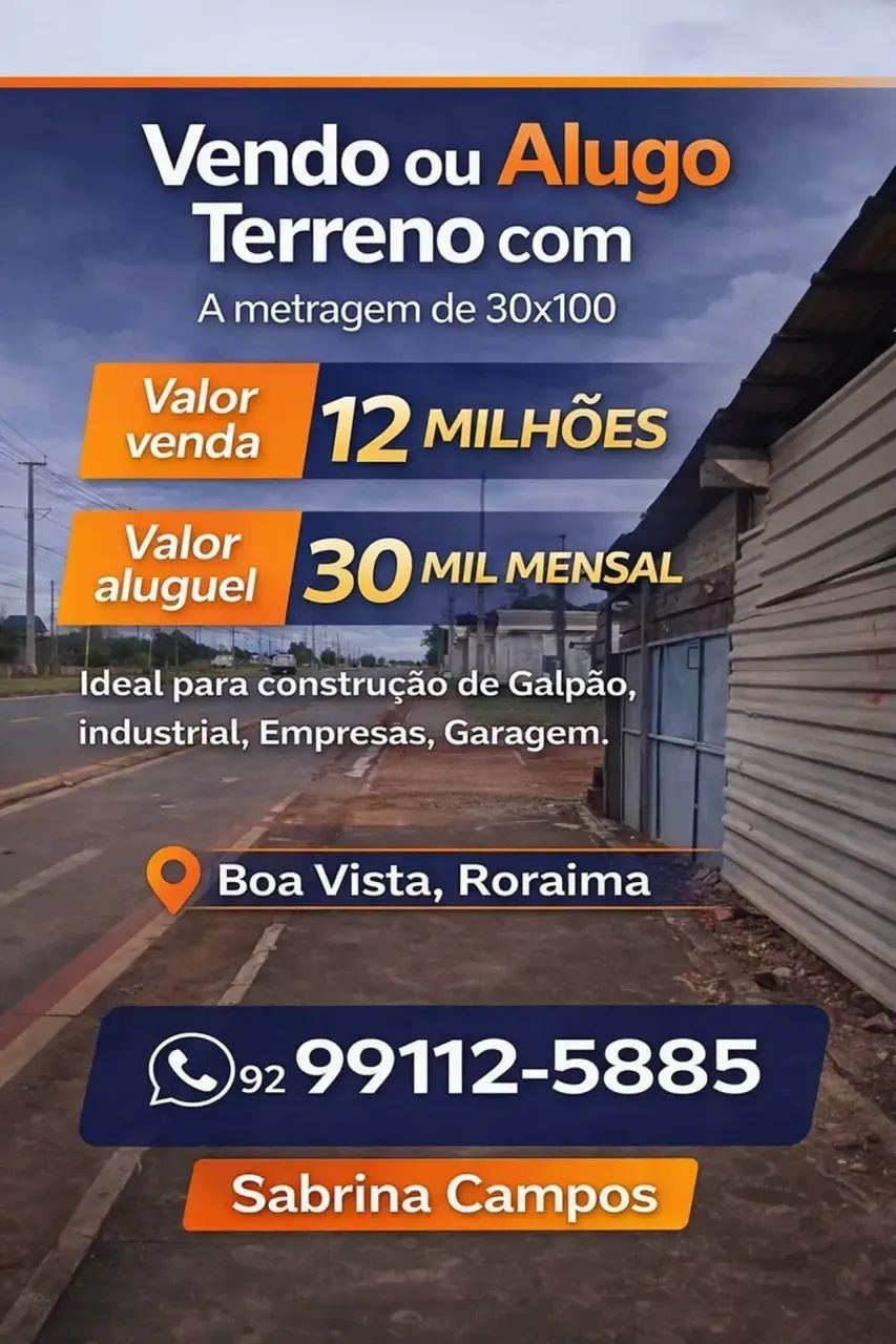 Imóvel para aluguel e venda com 3000 M2 boa vista Roraima