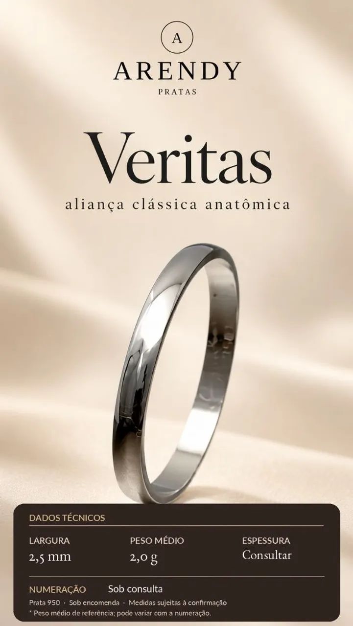 Alianças - PRATA 950 - Foto 5