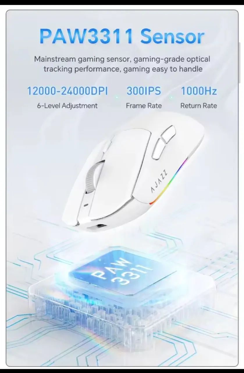 Mouse gamer Ajazz AJ139 V2 MC com dock de carregamento  - Foto 3