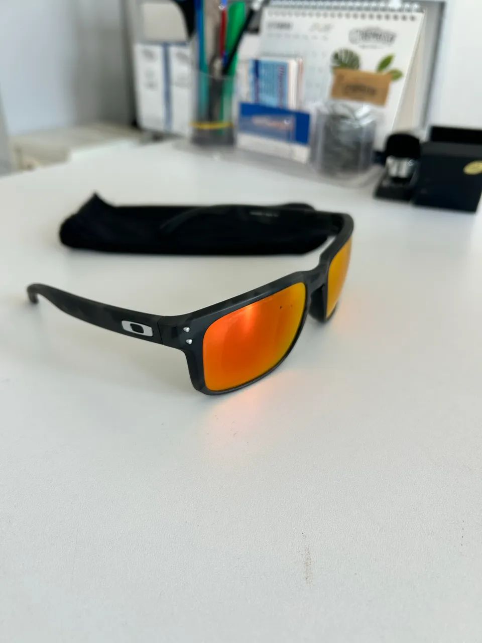 Óculos Oakley Holbrook 0009102-E9 Black Camo Prizm Ruby Original com Caixa - Foto 5